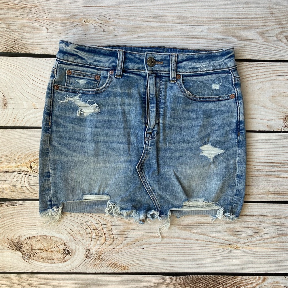 AEO American Eagle Distressed Denim Mini skirt